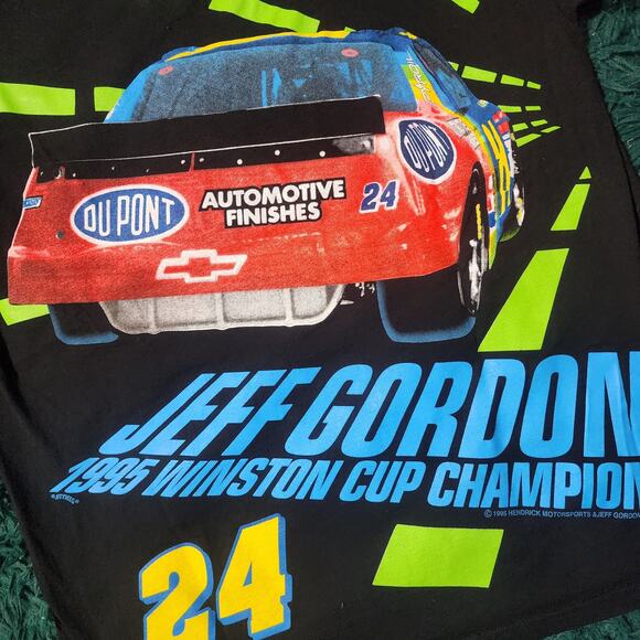 Vintage 1995 Jeff Gordon NASCAR Tee Nutmeg Tag XL DuPont Winston Cup Champ - Picture 8 of 8
